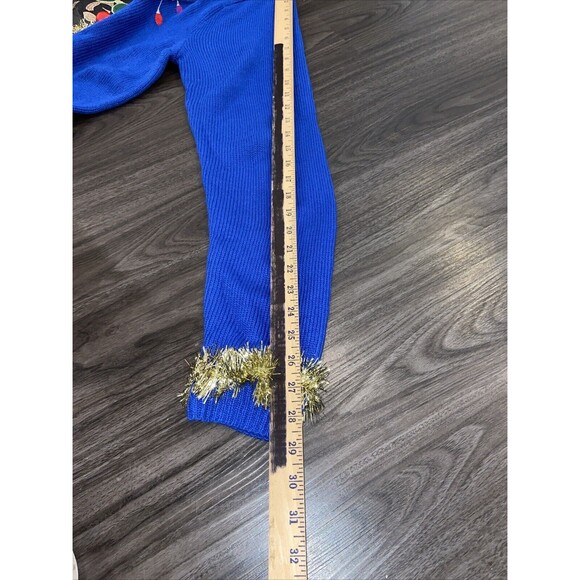 Jolly Sweaters Size M Blue Bro Where's the Party Holiday Ugly Christmas Sweater - Picture 14 of 16